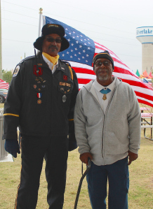 Brazoria County Combined Honor Guard representative Harry Gaul and Clarence Sasser