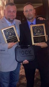 Sgt. James Brawner and Lt. Chris Reioux display their awards at the TNOF Conference in San Antonio.
