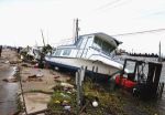 Boats floated up to the Kirby bridge in Seabrook during Hurricane Ike. (Photo: Kar Hlava)